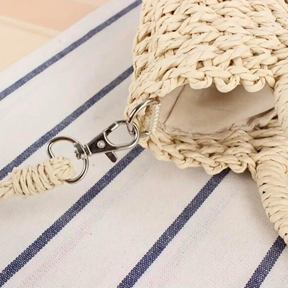 Versatile Bohemian Straw Shoulder Bag - Ideal for Travel and Casual Outfits - Picture 8 of 9